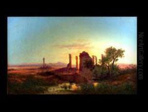 Oase Mit Agyptischen Ruinen by Friedrich Otto Georgi