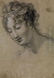 Portrait De Femme Les Yeux Baisses by Baron Francois Gerard