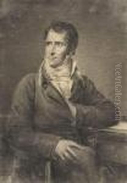 Portrait Du Duc Decazes, Assis A
Son Bureau, Sur Un Fauteuil Auxaccotoirs Ornes De Mufles De Lions. - view 1