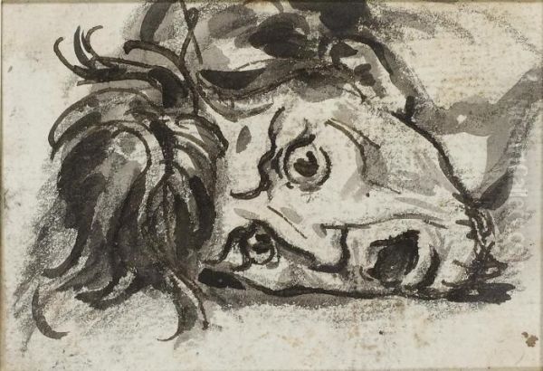 Tete D'homme, La Bouche Ouverte 
Et Les Yeux Ecarquilles (recto);femme Couronnee Assise, Les Bras Tendus 
En Avant (verso) - view 1