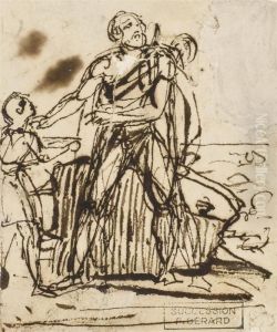 Homere Accompagne De La Fille Du Berger Glaucus; Et Etude Pourhomere Homere Accompagne De La Fille Du Berger Glaucus; Et Etude Pourhomere
