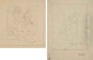 Soldat Romain Combattant; Et L'amour Et Psyche by Baron Francois Gerard
