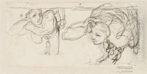 Deux Hommes Contorsionnes; Et Deux Hommes Allonges Les Yeuxecarquilles by Baron Francois Gerard