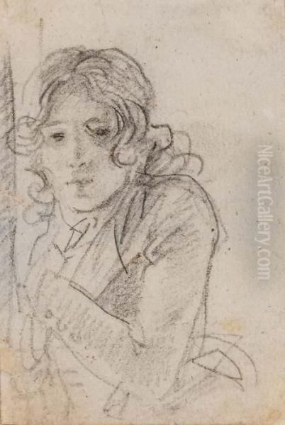 Jeune Homme En Buste Vu De Profil Vers La Gauche (verso); Etude D'architecture (verso) - view 1