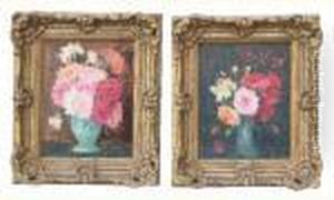 "bouquet De Roses" Et "bouquet D'oeillets" by Henry Gerard