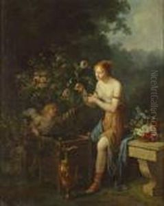 Venus Et L'amour Jardinant by Marguerite Gerard