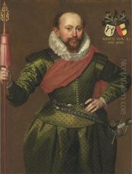 Portrait Of A Captain Of The
Trainband, Three-quarter-length, Ingreen Doublet And Breeches - view 1