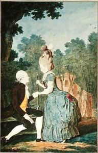 Monsieur le Comte de La Porte and his Daughter by Louis Carrogis Carmontelle