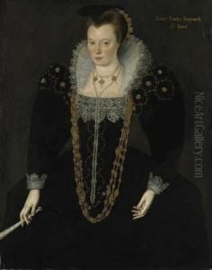 Portrait Of Lucy, Lady Reynell Of Ford by Marcus Ii Gerards