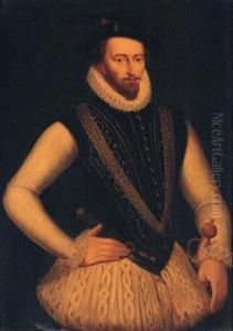 Portrait Of Sir Walter Raleigh by Marcus Ii Gerards