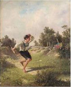 Boy With A Kite by August Gerasch