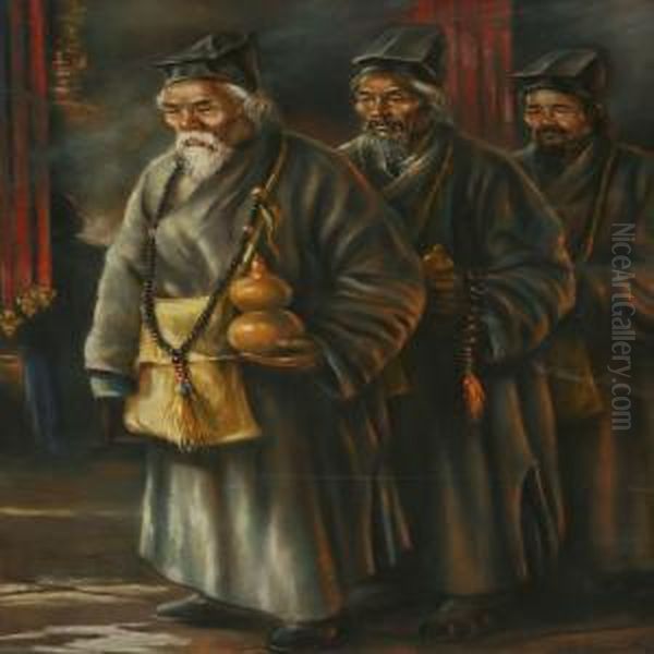 Three Chinese Inprocession - view 1