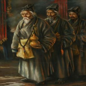 Three Chinese In Procession by I. Gerassimoff