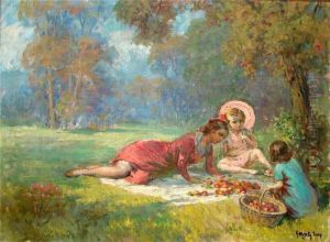 Picknick Auf Einer Sommerlichen Wiese by Imre Gergely
