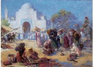 Place De Marche A Kairouan. by Imre Gergely