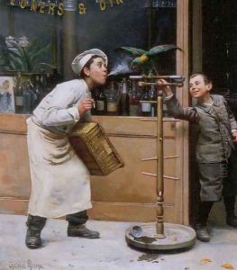 Teasing The Parrot by Paul Charles Chocarne-Moreau