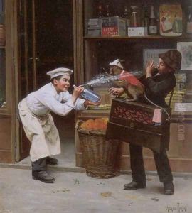 Teasing The Monkey by Paul Charles Chocarne-Moreau