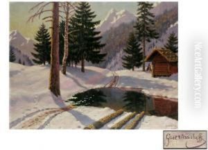 Winterliche Berglandschaft by Michail Markianovic Germasev