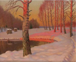 Winter Sunset by Michail Markianovic Germasev