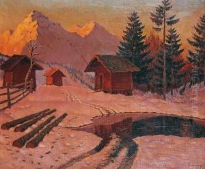 Paysage De Neige Au Soleil Couchant Paysage De Neige Au Soleil Couchant