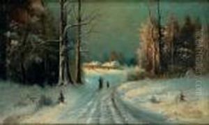 Paysage De Neige by Michail Markianovic Germasev