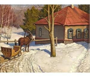 Paysage Russe Sous La Neige. by Michail Markianovic Germasev