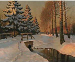 Winter Sunset by Michail Markianovic Germasev