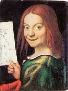 Read Headed Youth Holding A Drawing by Giovanni Francesco Caroto