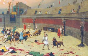 The Retreating Lions by Jean-Leon Gerome