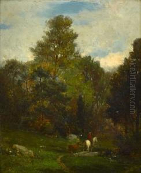 Forest Scene With Rider - view 1
