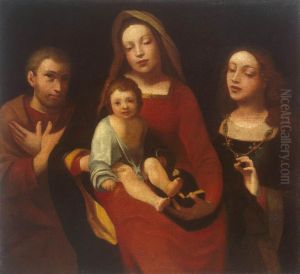 Madonna and Child with Sts Francis and Catherine by Giovanni Francesco Caroto