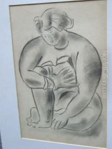 Study Of A Female Seated - view 1