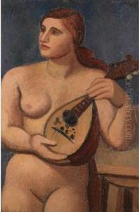 Nude With A Mandolin by Mark Gertler