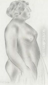 Standing Female Nude In Profile by Mark Gertler