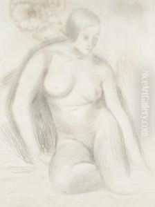 Nude Study Of Dora Carrington by Mark Gertler
