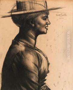The Straw Hat; Study For Merry-go-round by Mark Gertler