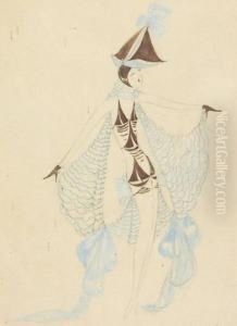 A Pencil And Watercolour Costume Design For Mistinguett by Charles, Carl Gesmar