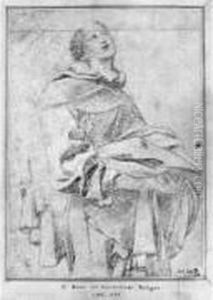 Personnage Religieux Assis by Francesco Giovanni Gessi