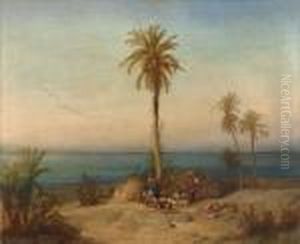 Lagernde Orientalen Am Bosporus. by Geyer, Alexius