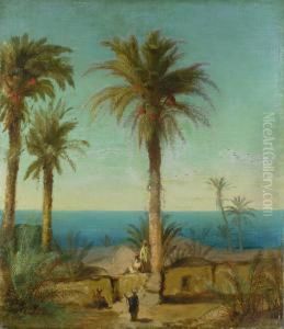 Orientalische Kuste Mit Palmen by Geyer, Alexius