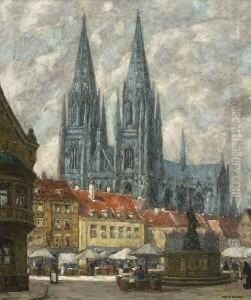 Blick Auf Den Dom Zu
Regensburg. by Fritz Geyer