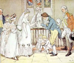 'And she very imprudently married the barber' from 'The Panjandrum Picture Book' by Randolph Caldecott