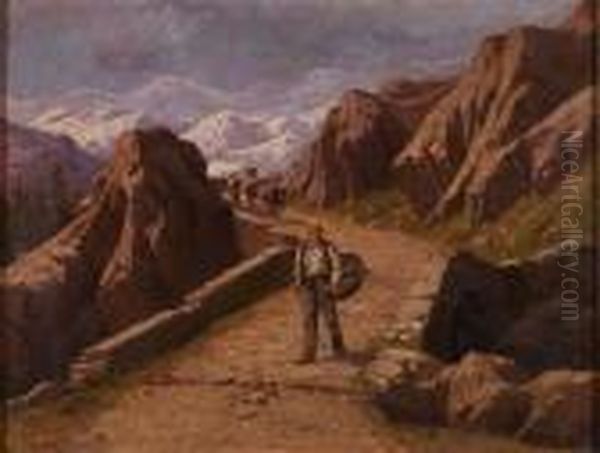 Paesaggio Montano Con Figure - view 1