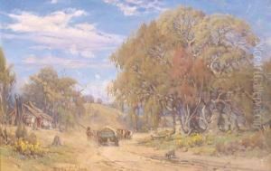 Droving Cattle On A Summers Day by Robert Edgar Taylor Ghee