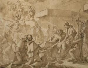Le Pape Clement Xi Donnant L'extreme-onction A Un Moribond by Pier Leone Ghezzi