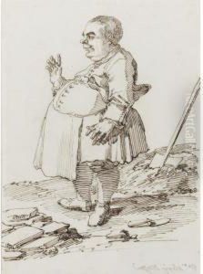 Caricature Of Alexis, The Mason by Pier Leone Ghezzi