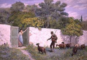 Scene at Mentone: 'The Goatherd' by Randolph Caldecott
