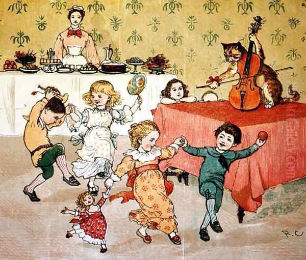 The Cat and the Fiddle and the Children's Party illustration from Hey Diddle Diddle - view 1