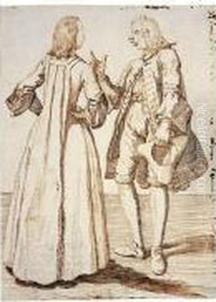 A Man And A Woman Conversing - view 1