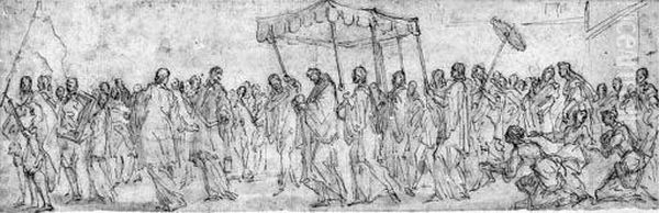 A Prelate In Procession With The Blessed Sacrament - view 1